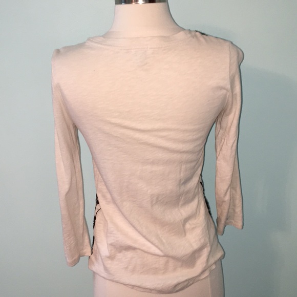 J. Crew patterned front three-quarter sleeve shirt - Picture 3 of 4